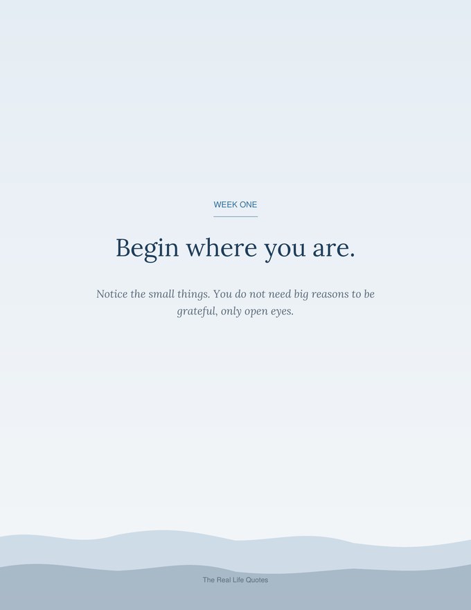 Sample page: A week opener